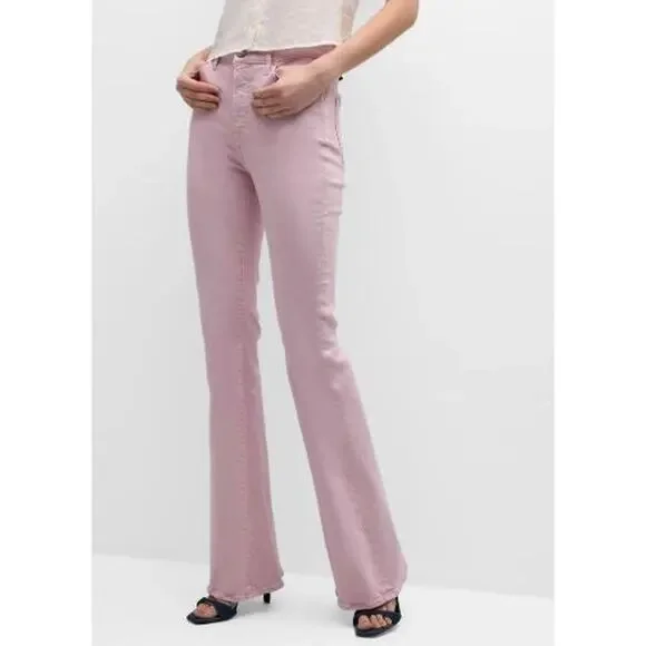 NWT Veronica Beard Beverly Skinny Flare Jeans SZ 24 NWT 248 BARELY ORCHID IRRG - Picture 1 of 11